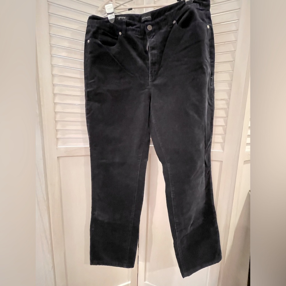 Talbots Navy Blue Corduroy Curvy Straight Leg Pants